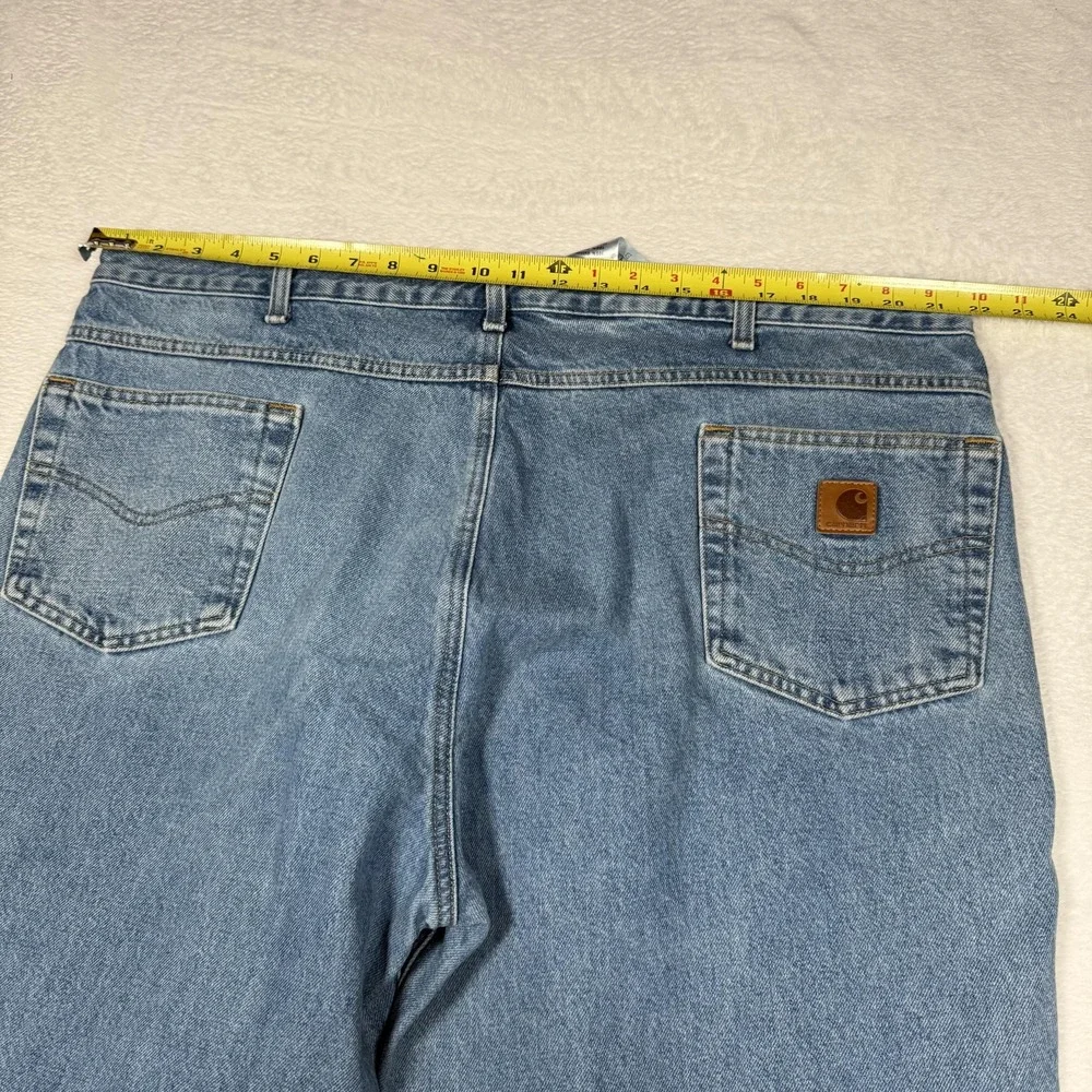 Carhartt Jeans Mens 44x30 Blue Stonewash B17 STW Relaxed Fit Straight Leg Denim‎